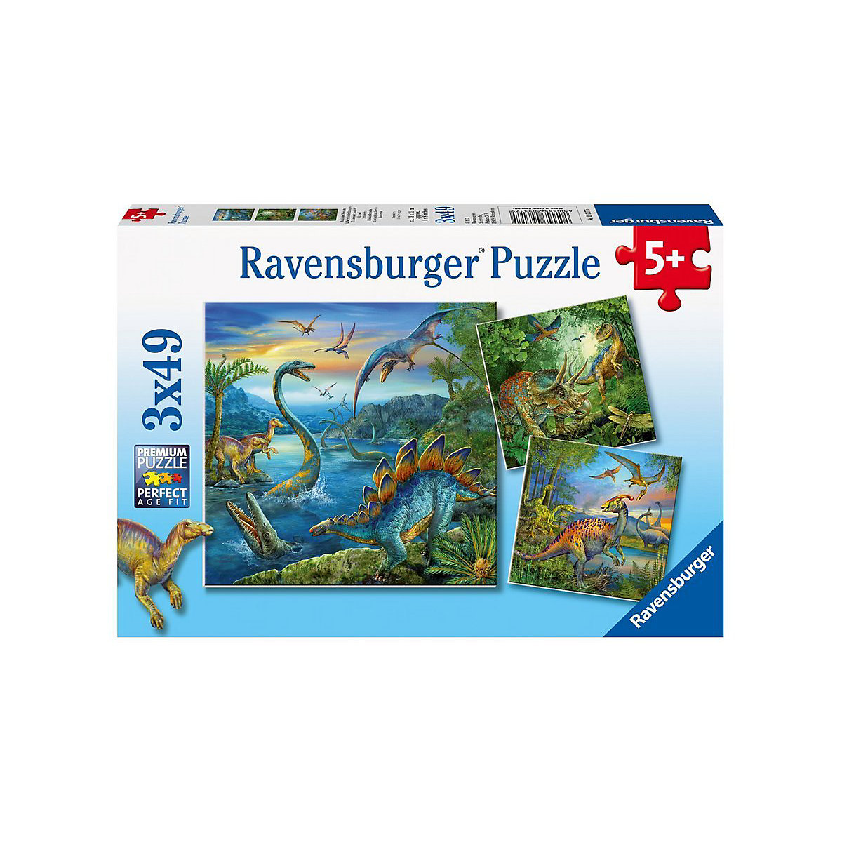 Ravensburger 3er Set Puzzle je 49 Teile 21x21 cm Faszination Dinosaurier