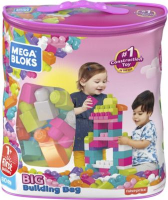 Mattel Mega Bloks First Builders Bausteinebeutel Medium 60 Teile Pink Farben 