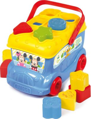 Clementoni Sortier-Bus mit 9 bunten Formen Fahrzeug und Sortierbox Spielzeug 