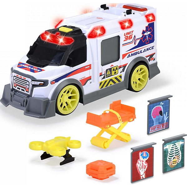 Ambulance Spielzeug-Krankenwagen mit vielen Extras, 35,5 cm
