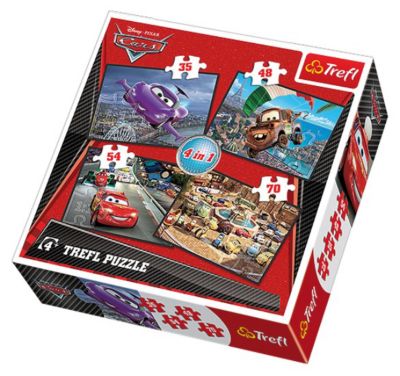 Набор пазлов "Тачки", 35*48*54*70 деталей, Trefl