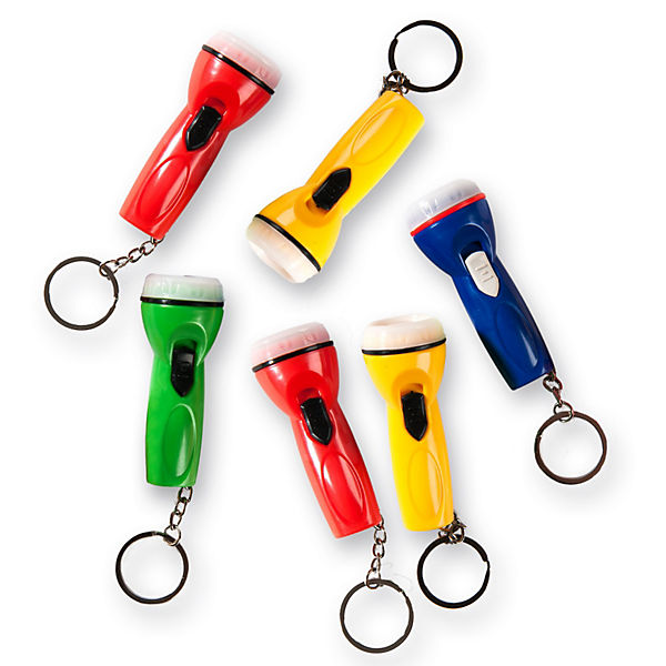 Schlüsselanhänger Mini-Taschenlampe, 8 Stück, farbig sortiert