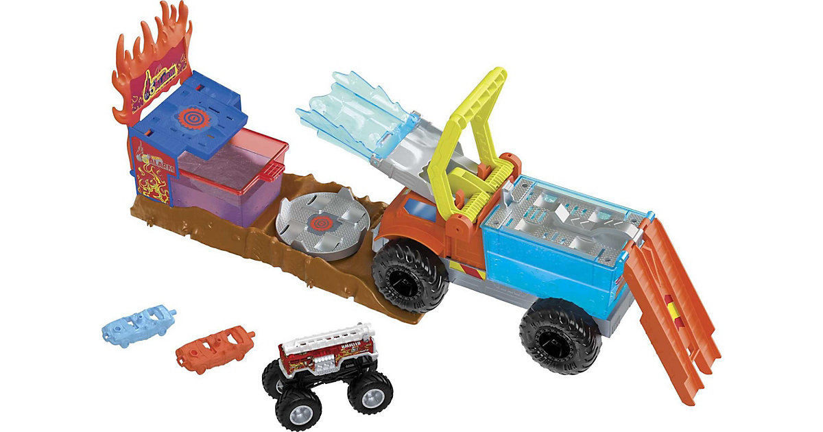 Image of Hot Wheels Monster Trucks ARENA SMASHERS COLOR SHIFTERS 5-ALARM RESCUE Playset