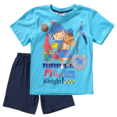 MIKE DER RITTER Schlafanzug blau-kombi Gr. 104 Jungen Kleinkinder