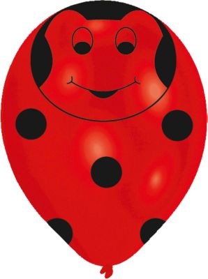 Image of Luftballons Marienkäfer, 6 Stück rot