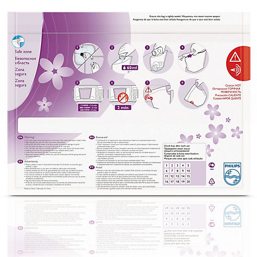 Пакеты для стерилизации в микроволновой печи , 5 шт., AVENT от PHILIPS AVENT