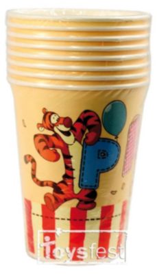 Стаканы бумажные "Алфавит Винни" 180 мл, 8 шт.