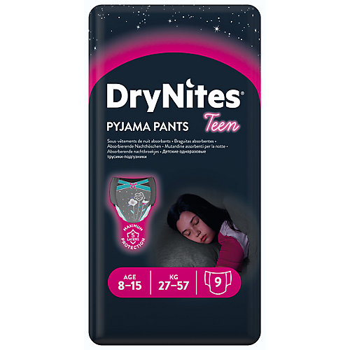 Трусики Huggies DryNites для девочек 8-15 лет, 27-57 кг, 9 шт. от HUGGIES