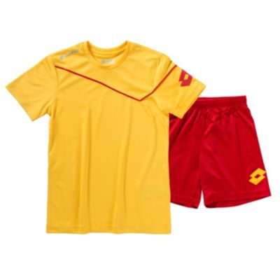 Set aus Trikot und Shorts gelb/rot Gr. 164/176 Jungen Kinder