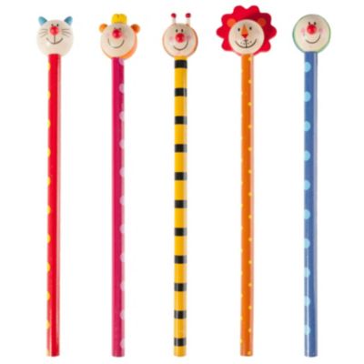 Bleistifte mit Tierköpfen, 6 Stück