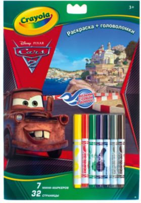 Раскраска+головоломки "Тачки", Crayola
