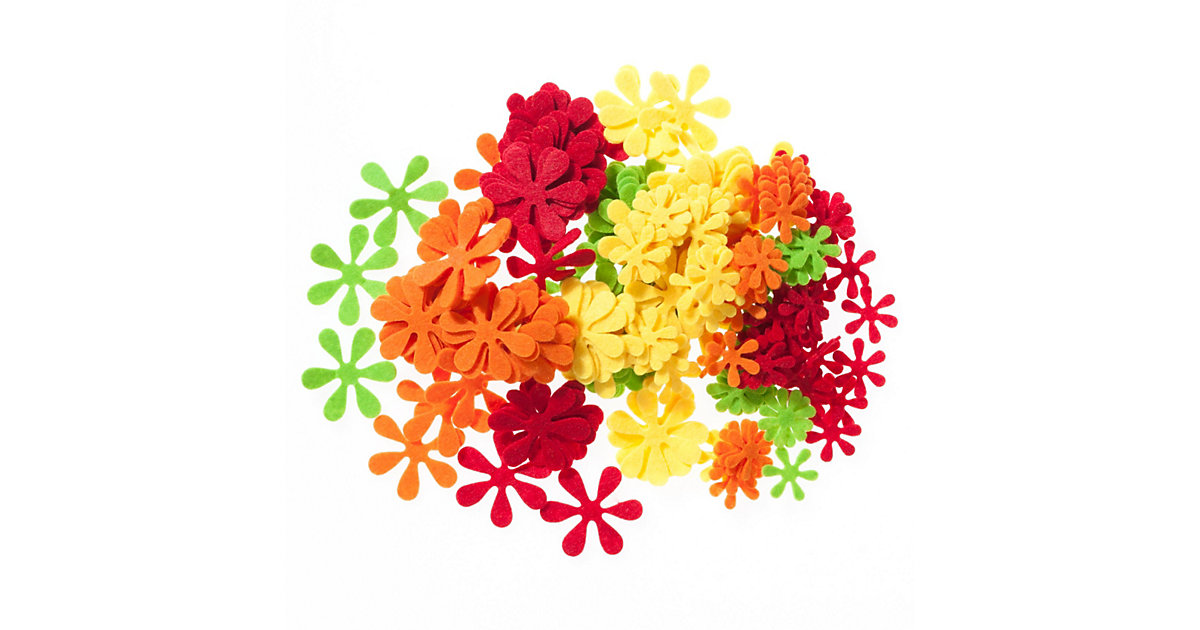 Filz-Streu-/Stanzteile Blumen/Blüten, 200 Stück