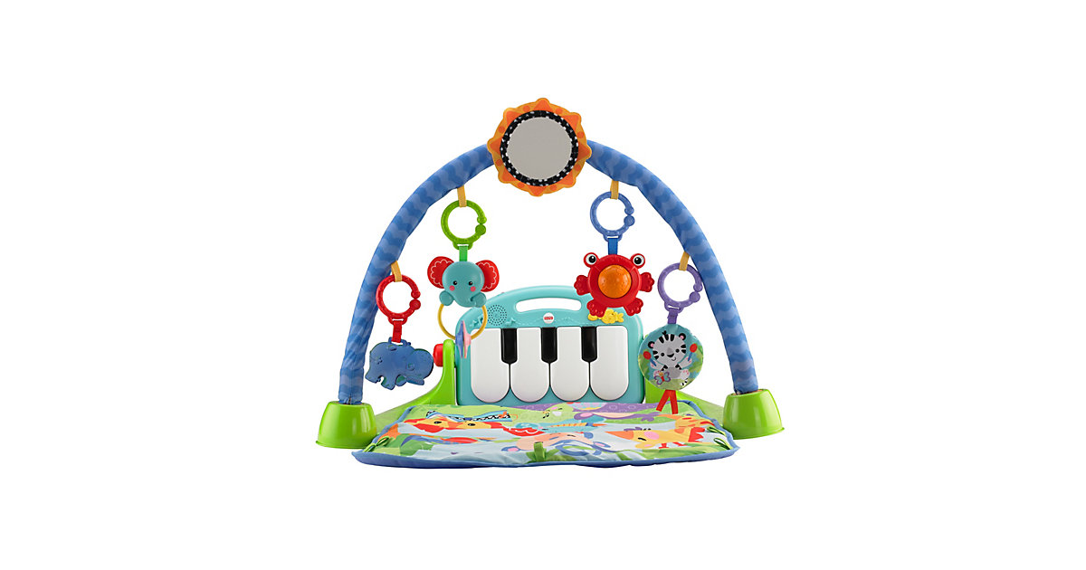 Babyspielzeug: Mattel Fisher-Price Rainforest Piano-Gym Spieldecke, Spielmatte mit Spielbogen, Babydecke