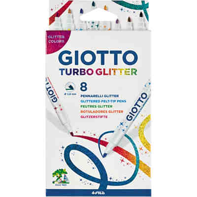GIOTTO Turbo Glitter Filzstifte-Set, 8 Farben