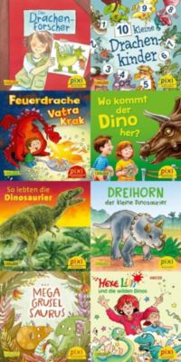 Image of Buch - Pixi-Box 279: Dinos und Drachen bei Pixi (8x8 Exemplare), 64 Teile.