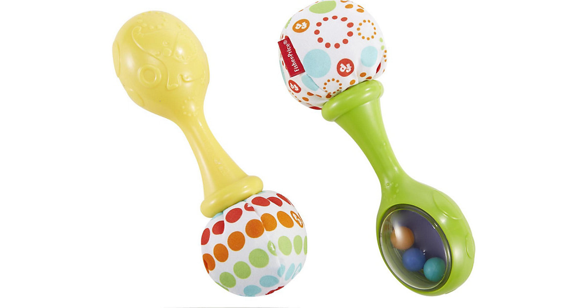 Babyspielzeug: Mattel Fisher-Price Babys Rumba-Rasseln mit Stoff, Baby-Spielzeug, Greifling