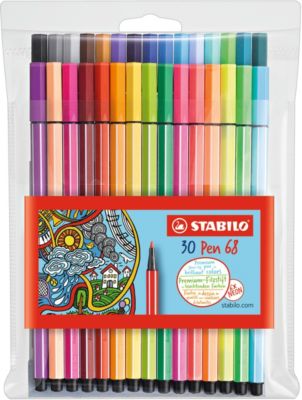 De vreemdeling Springen kam Premium-Filzstifte Pen 68 NEON, 24 & 6 Farben, STABILO, mehrfarbig | myToys