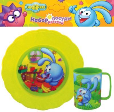 Набор пластиковой посуды 3D, Смешарики