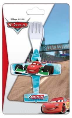 Набор ложка + вилка, в форме самолета, Тачки