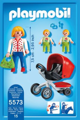 Playmobil 5573 Zwillingskinderwagen City Life Mutter und Kleinkinder Spaziergang 