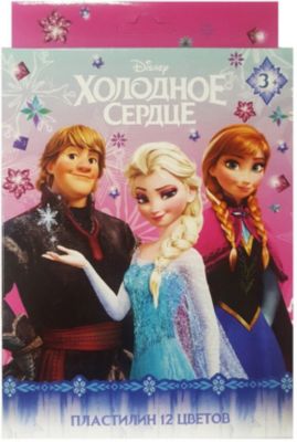 Пластилин 12 цветов "Холодное сердце"