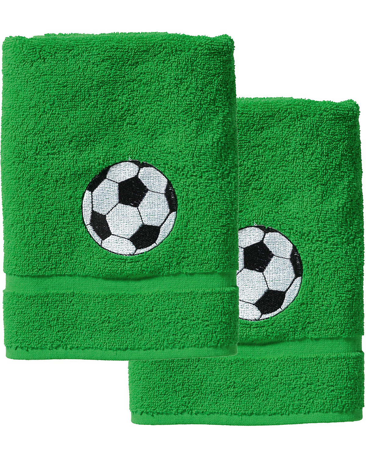 Handtuch 2er Set je 50 x 100 cm Fußball grün von Pötter