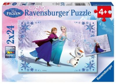 Image of 2er Set Puzzle, je 24 Teile, 26x18 cm, Disney Die Eiskönigin: Schwestern immer Kinder