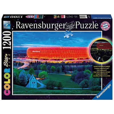 Puzzle 1200 Teile, 75x100 cm, Color Star Line mit bunter Leuchtfarbe, Allianz Arena