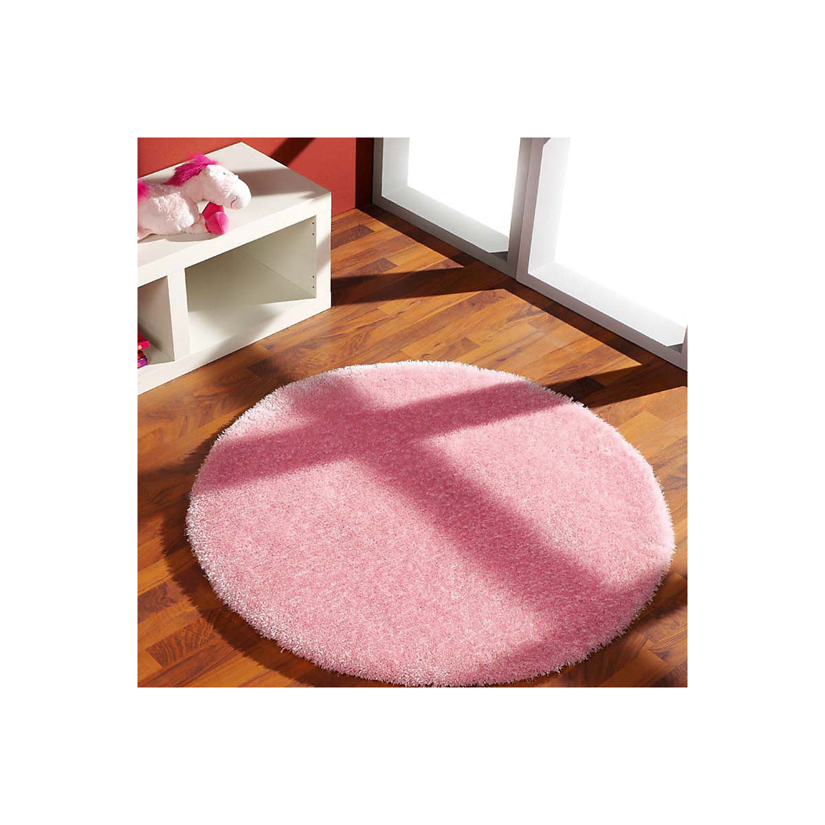 Teppich Shaggy rund rosa 100 cm  myToys