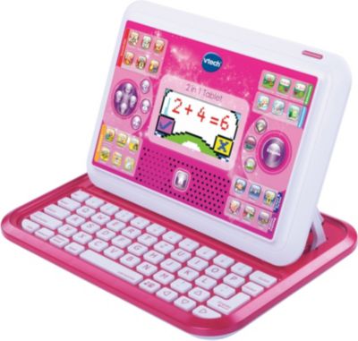 Lerncomputer Vtech 2 in 1 Tablet pink/weiß, Lerntablet 