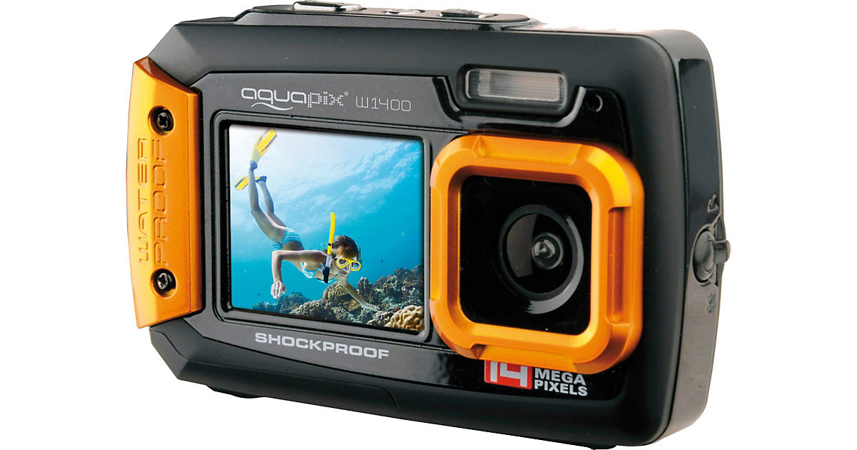 Unterwasser Digitalkamera Aquapix W1400 ´´Active´´ - schwarz/orange