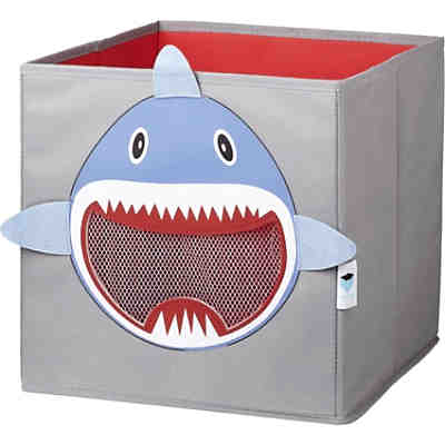 Aufbewahrungsbox Hai blau, mit Sichtfenster, 30 x 30 x 30 cm
