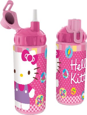 Бутылка спортивная с соломинкой (360 мл), Hello Kitty
