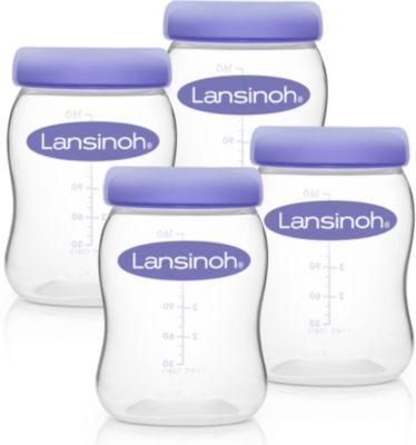 Weithals 4x160ml Muttermilchbehälter Flaschen Lansinoh Muttermilchflaschen 