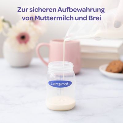 Weithals Lansinoh 4x160ml Muttermilchbehälter Flaschen Muttermilchflaschen 