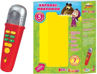 Караоке-микрофон со светом и звуком, Маша и медведь, Умка