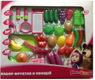 Игровой набор фруктов и овощей, Маша и медведь, Играем вместе