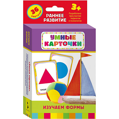 Развивающие карточки "Изучаем формы" (3+), Умные карточки от Росмэн