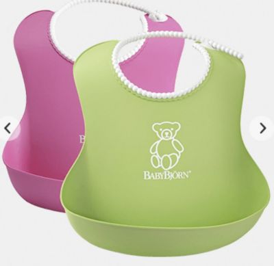 Комплект из 2-х нагрудников, BabyBjorn, розовый/зеленый