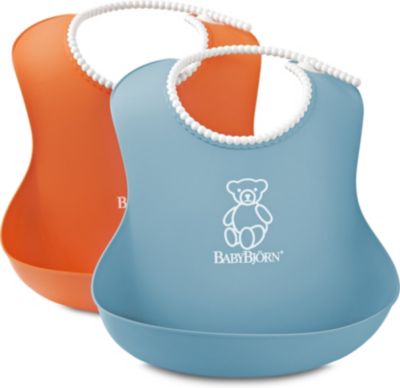 Комплект из 2-х нагрудников, BabyBjorn, оранжевый/голубой