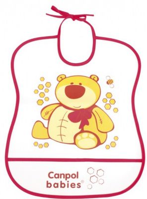 Пластмассовый мягкий нагрудник Медвежонок, Canpol Babies