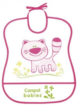 Пластмассовый мягкий нагрудник Котёнок, Canpol Babies