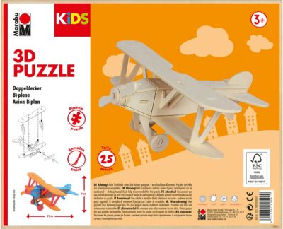 3D Puzzle Wasserflugzeug Marabu Holzpuzzle für Kinder 