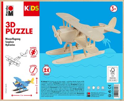 3D Puzzle Wasserflugzeug Marabu Holzpuzzle für Kinder 