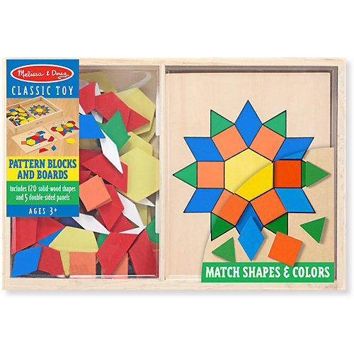 Мозаика Melissa & Doug "Первые навыки. Трафарет с блоками на досках" от Melissa & Doug