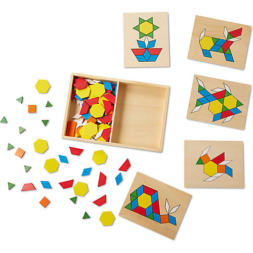 Мозаика Melissa & Doug "Первые навыки. Трафарет с блоками на досках" от Melissa & Doug