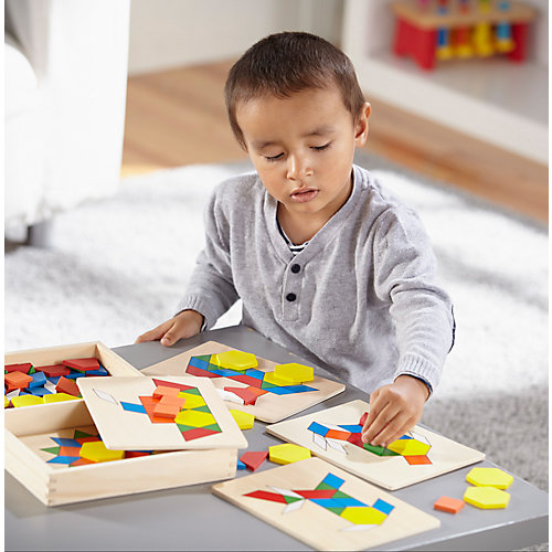 Мозаика Melissa & Doug "Первые навыки. Трафарет с блоками на досках" от Melissa & Doug