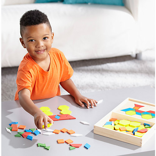 Мозаика Melissa & Doug "Первые навыки. Трафарет с блоками на досках" от Melissa & Doug