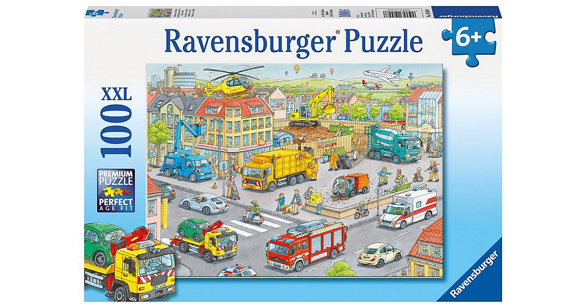 Puzzle, 100 Teile XXL, 49x36 cm, Fahrzeuge in der Stadt