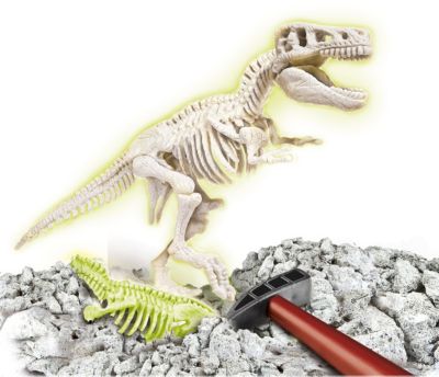 Galileo Ausgrabungsset T-Rex und Triceratops fluoreszierend Experimentierkaesten 